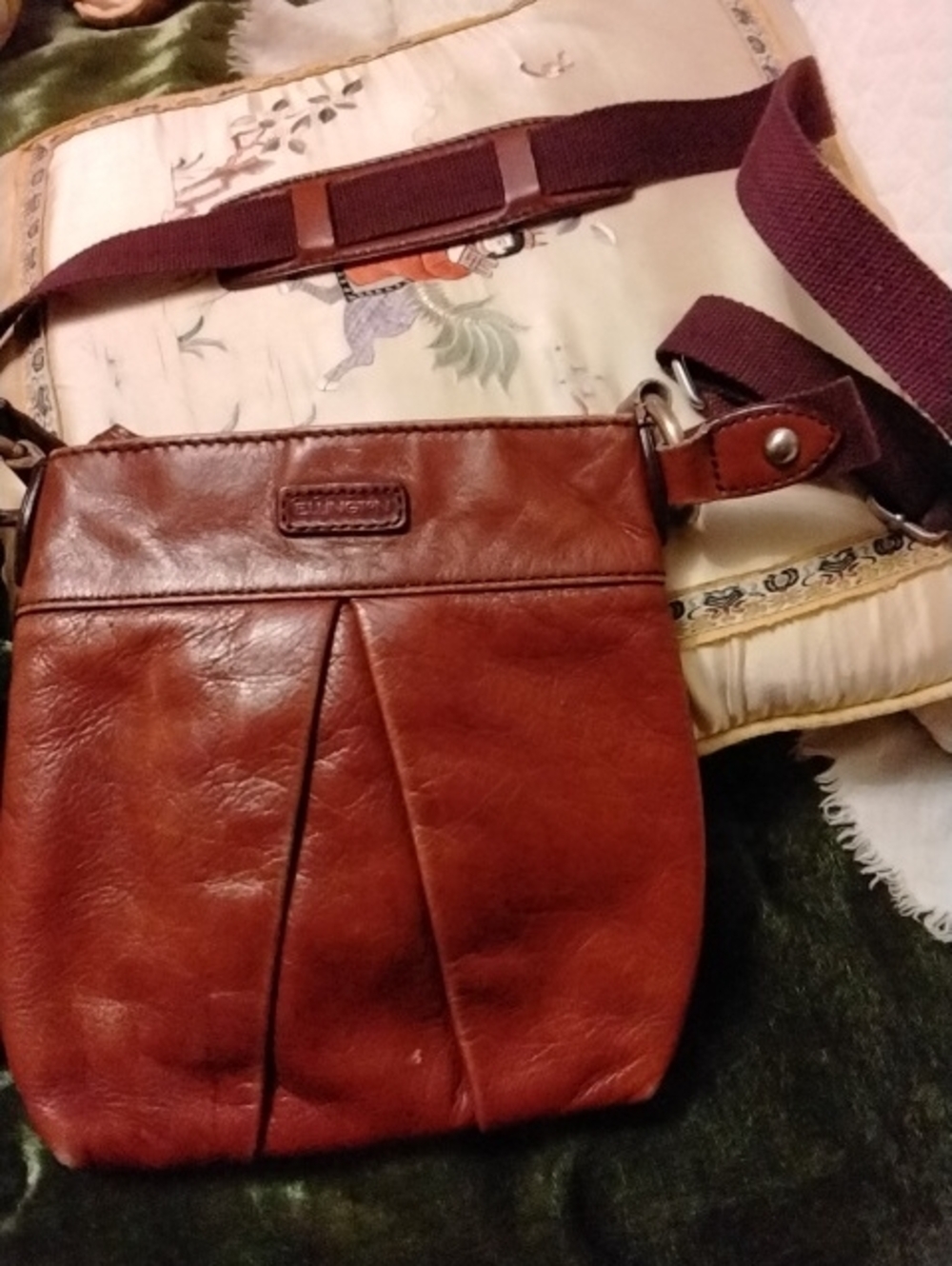 Ellington Dark Brown Leather Crossbody Purse